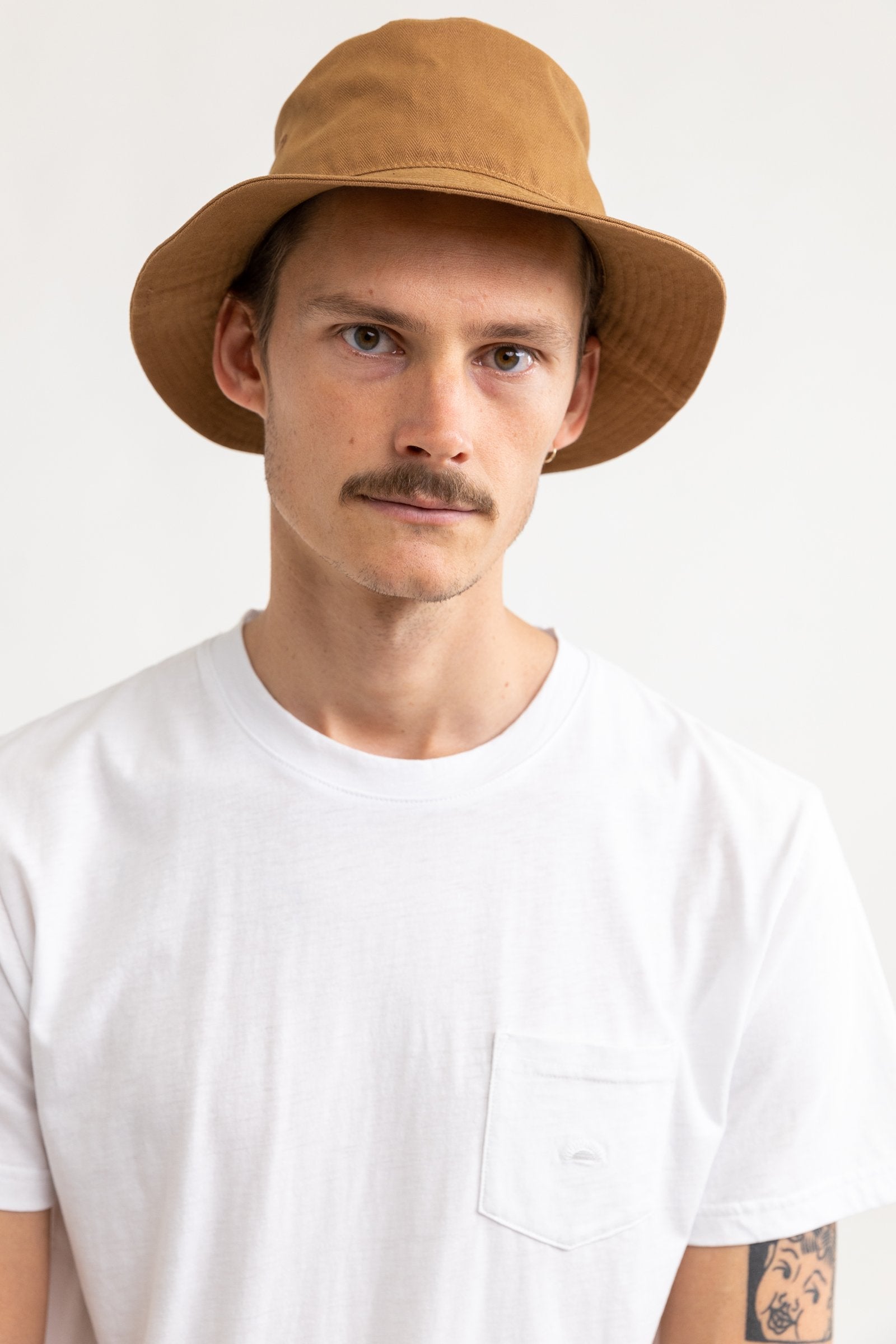 Herringbone Bucket Hat Butterscotch