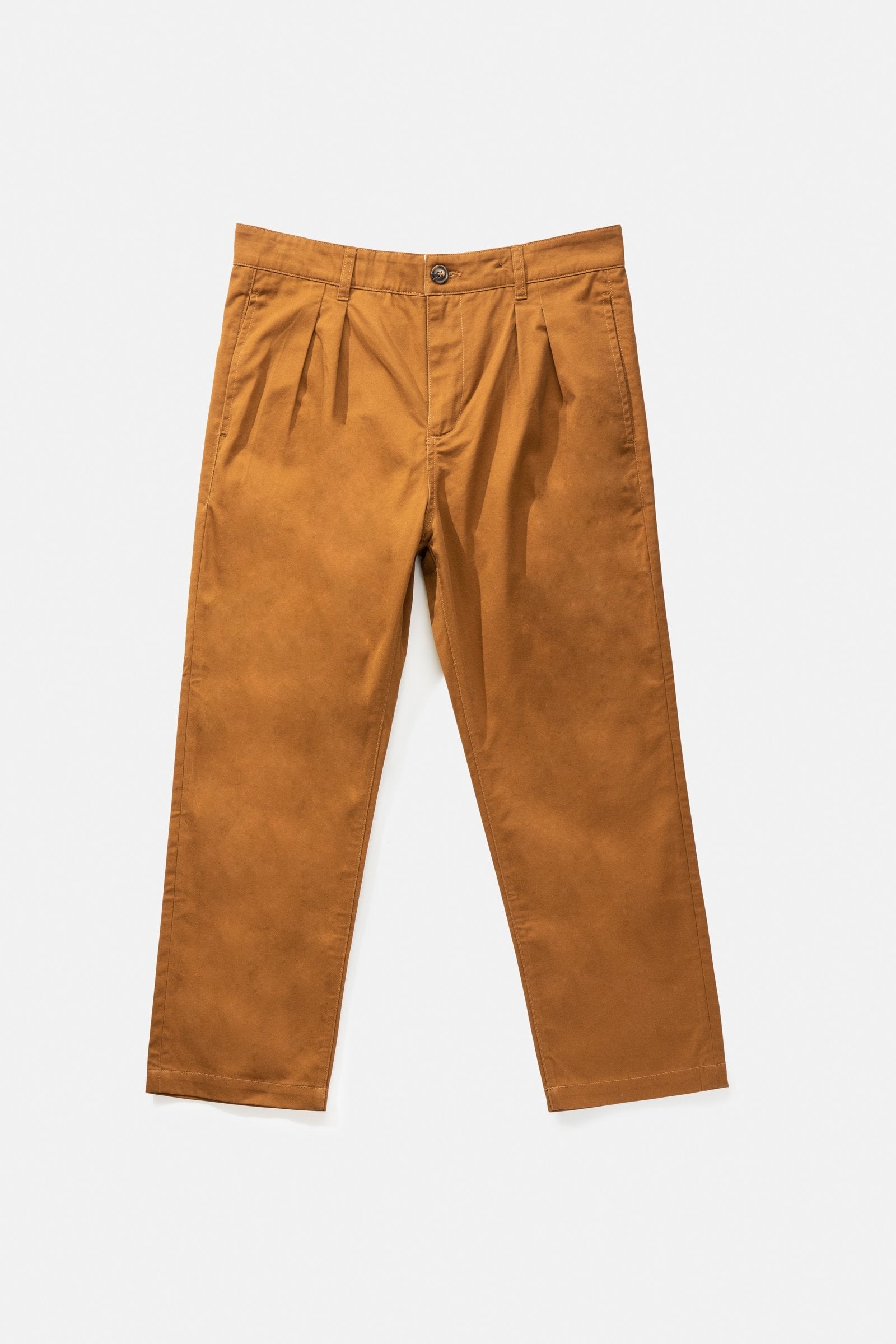 Double Pleat Twill Trouser Butterscotch