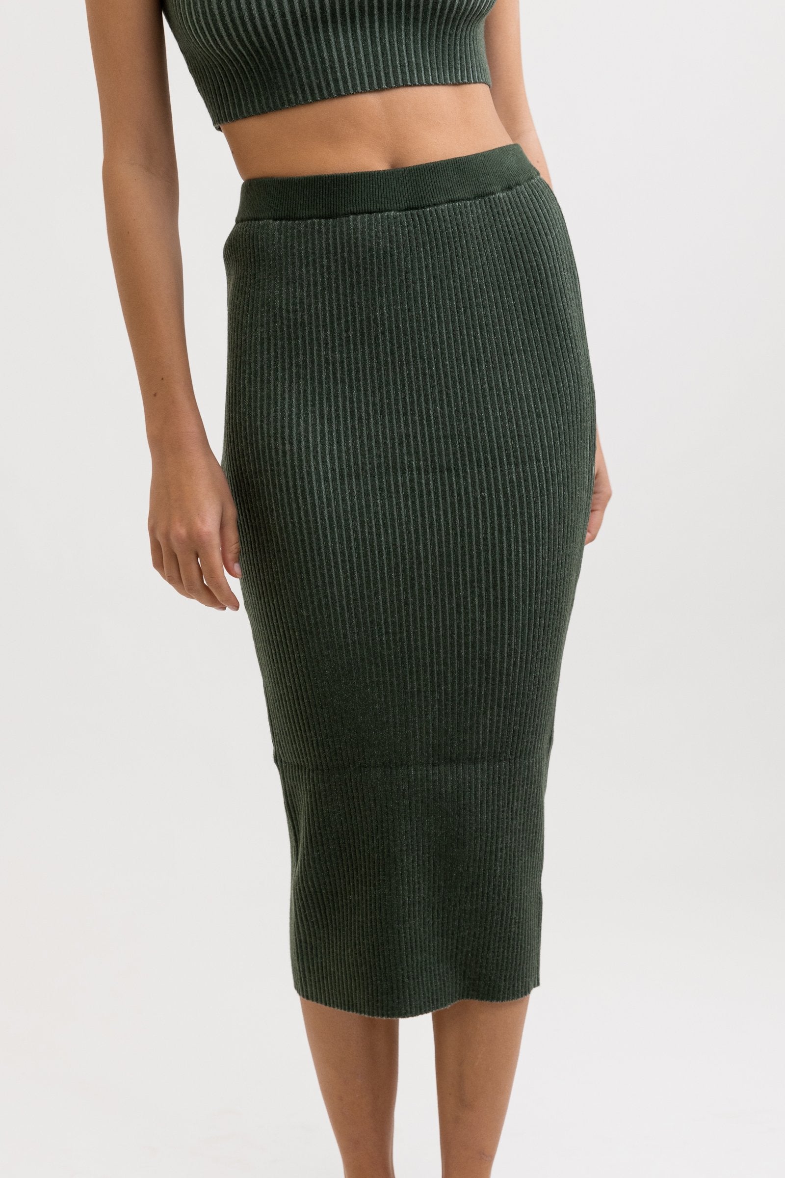 Hamilton Knit Midi Skirt Marine Green