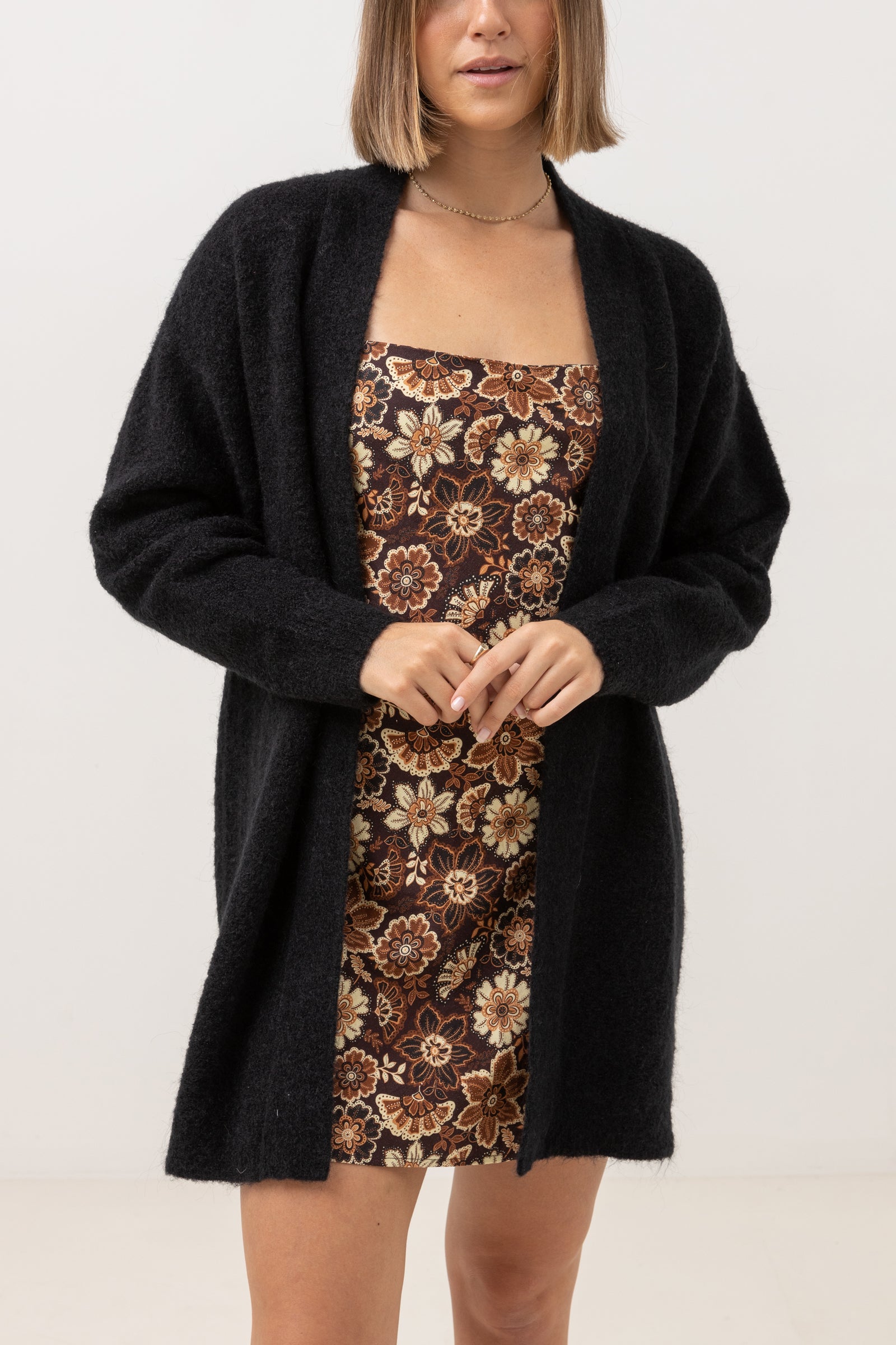 Chunky Knit Cardigan Caramel Rhythm – US