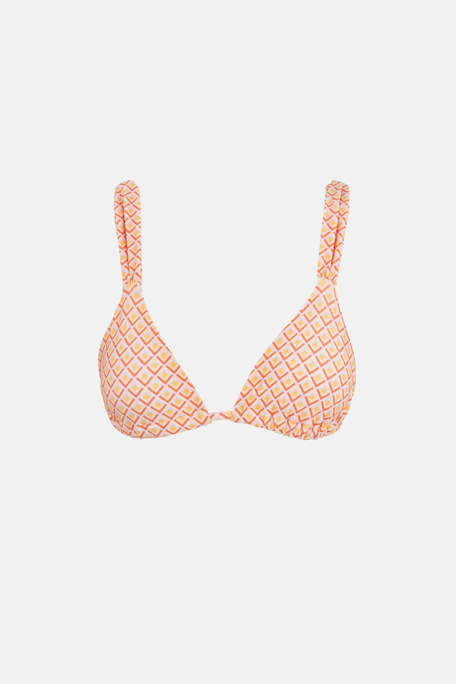 RHYTHM. Gingham Bralette Bikini Top Ginger Orange XL