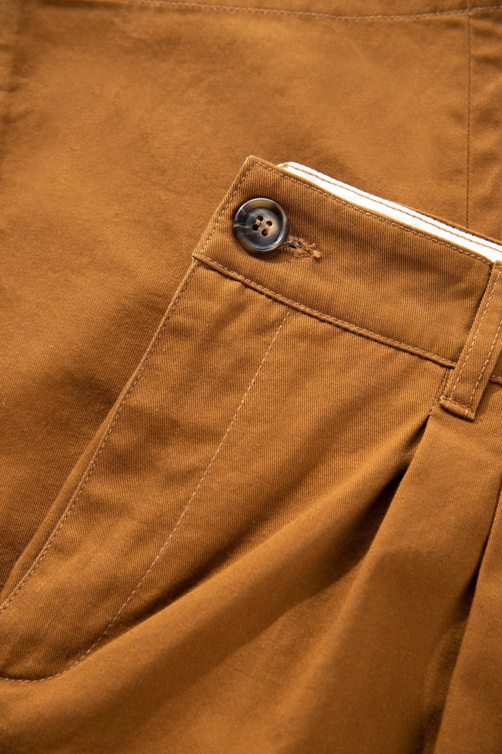 Double Pleat Twill Trouser Butterscotch