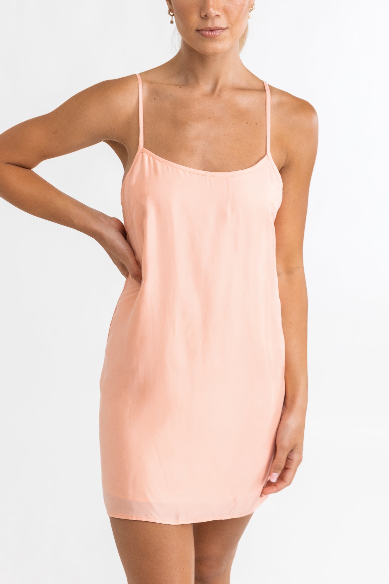 Bonnie Slip Mini Dress Washed Peach