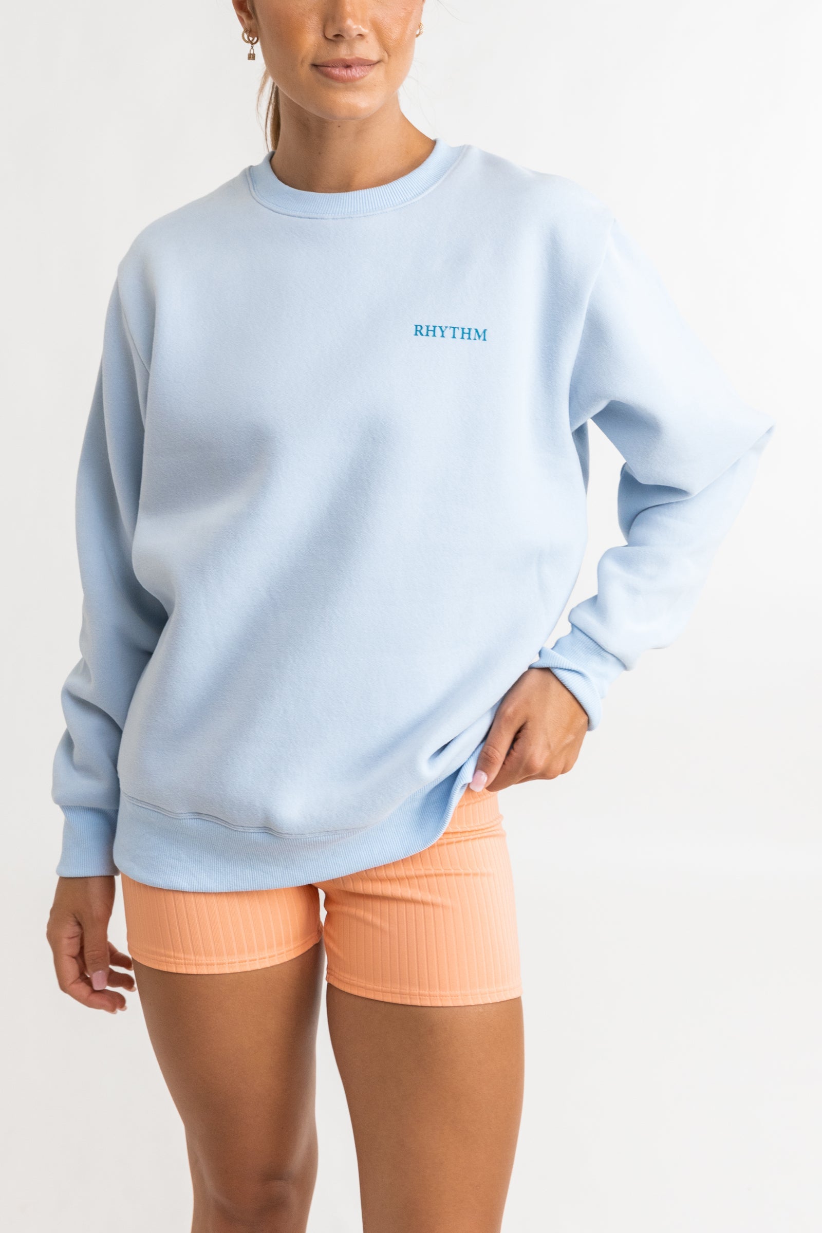 Lo Fi Sunset Crew Neck Fleece Blue Smoke