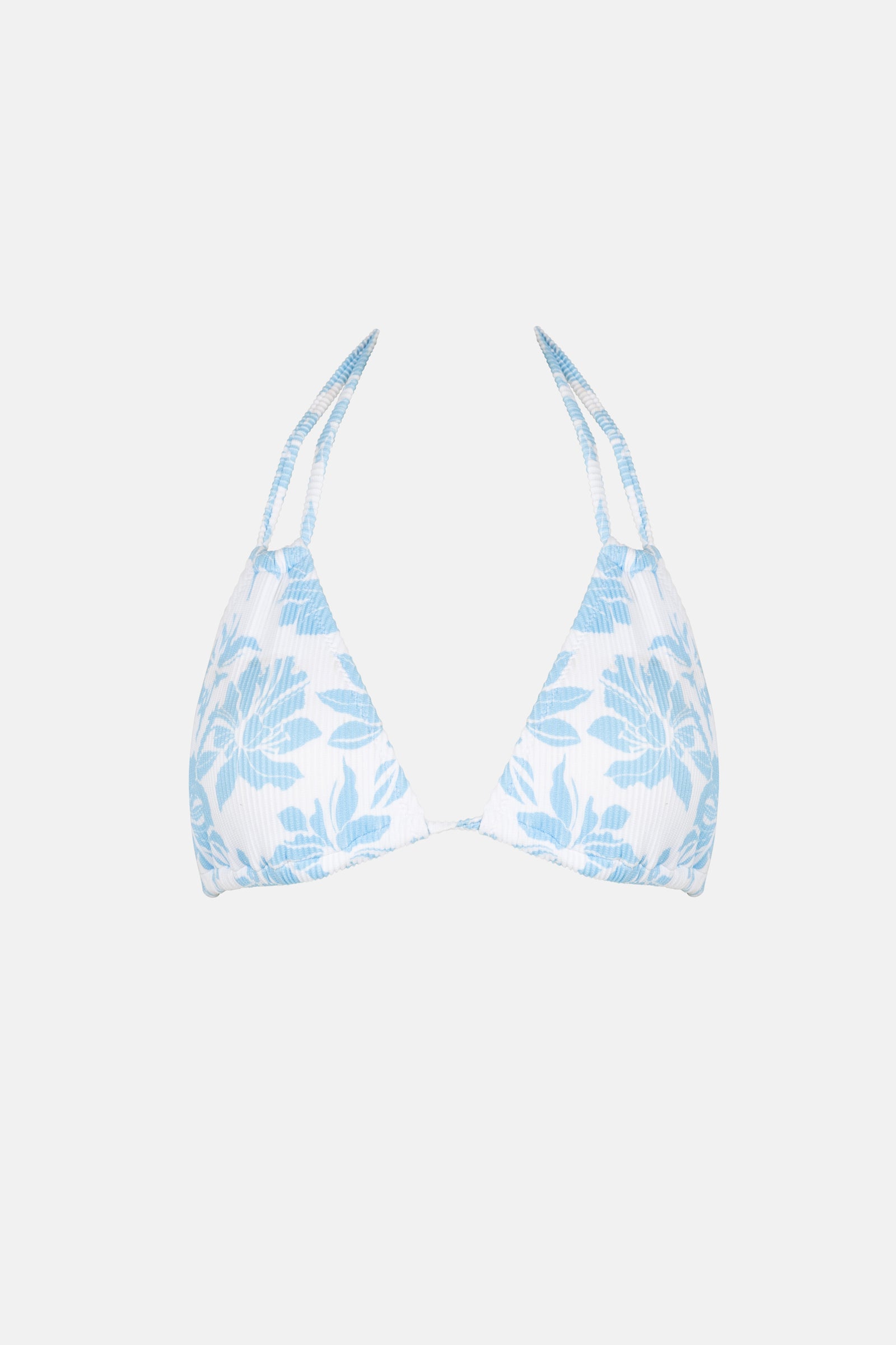 Grace Floral Double Strap Tri Top Blue