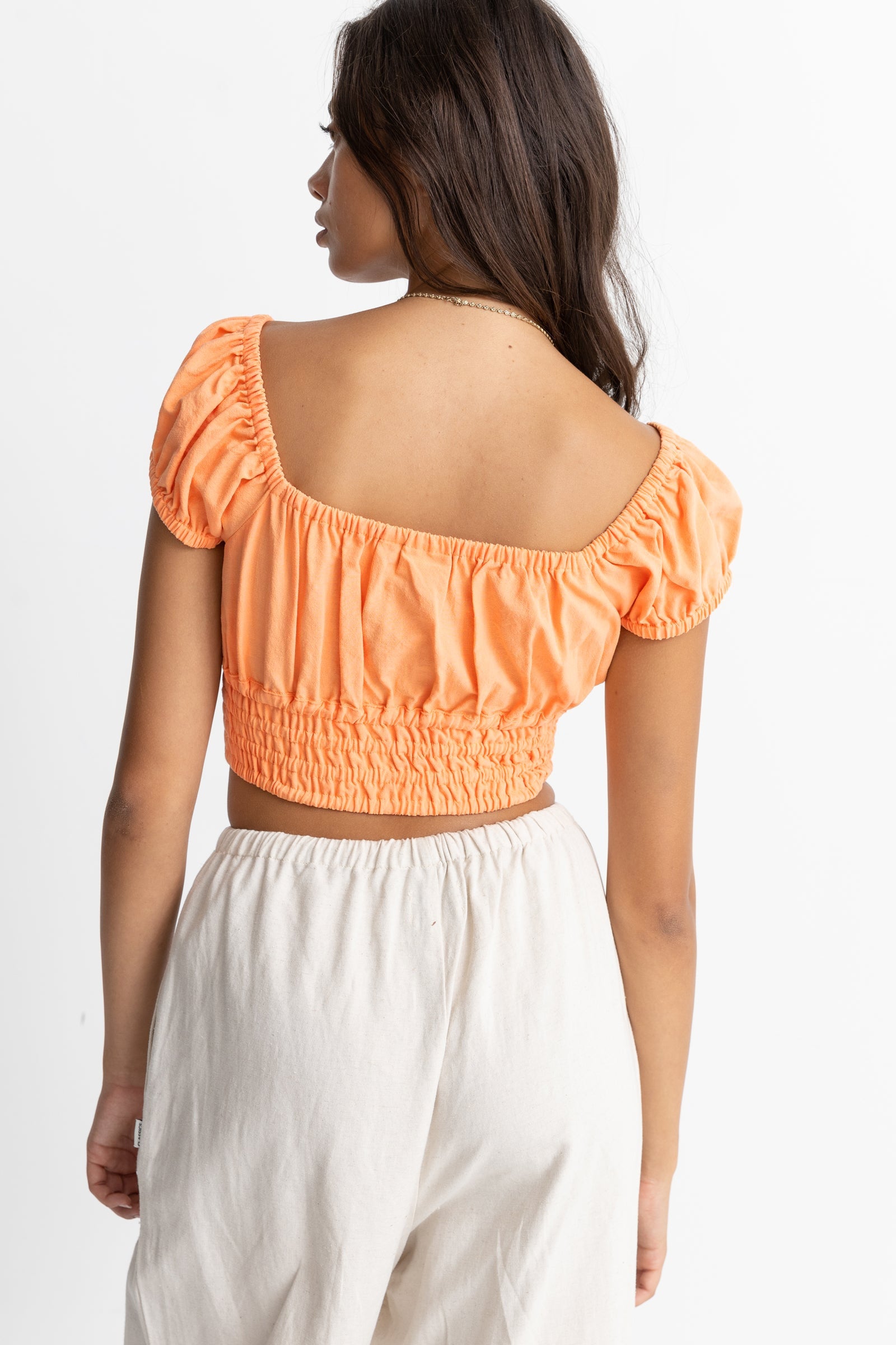 Dylan Cap Sleeve Top Orange