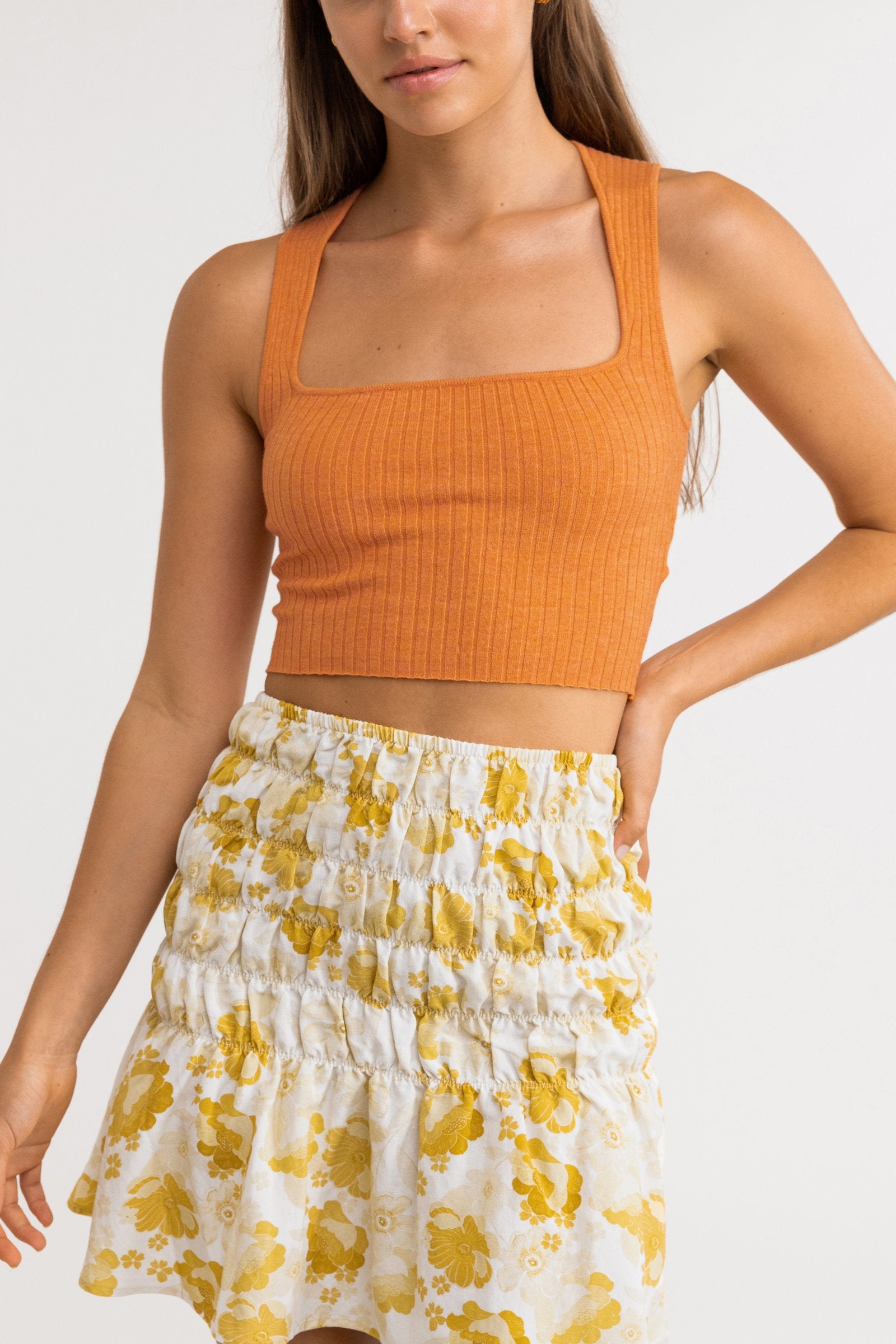 Andie Knit Crop Top Tangelo