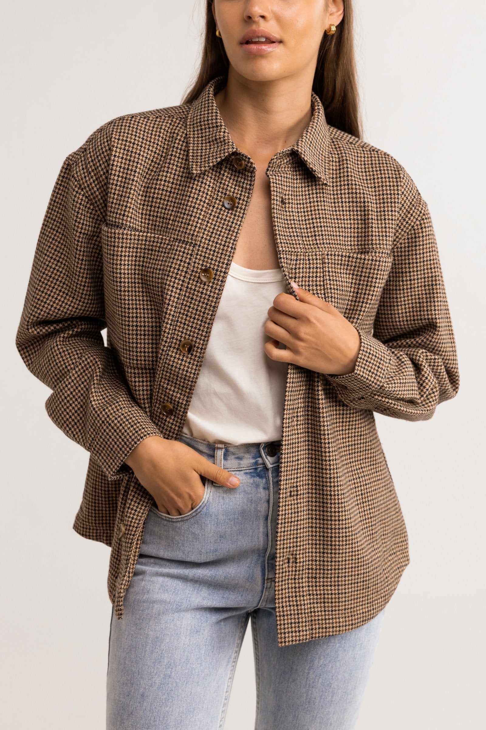 Check Overshirt Brown