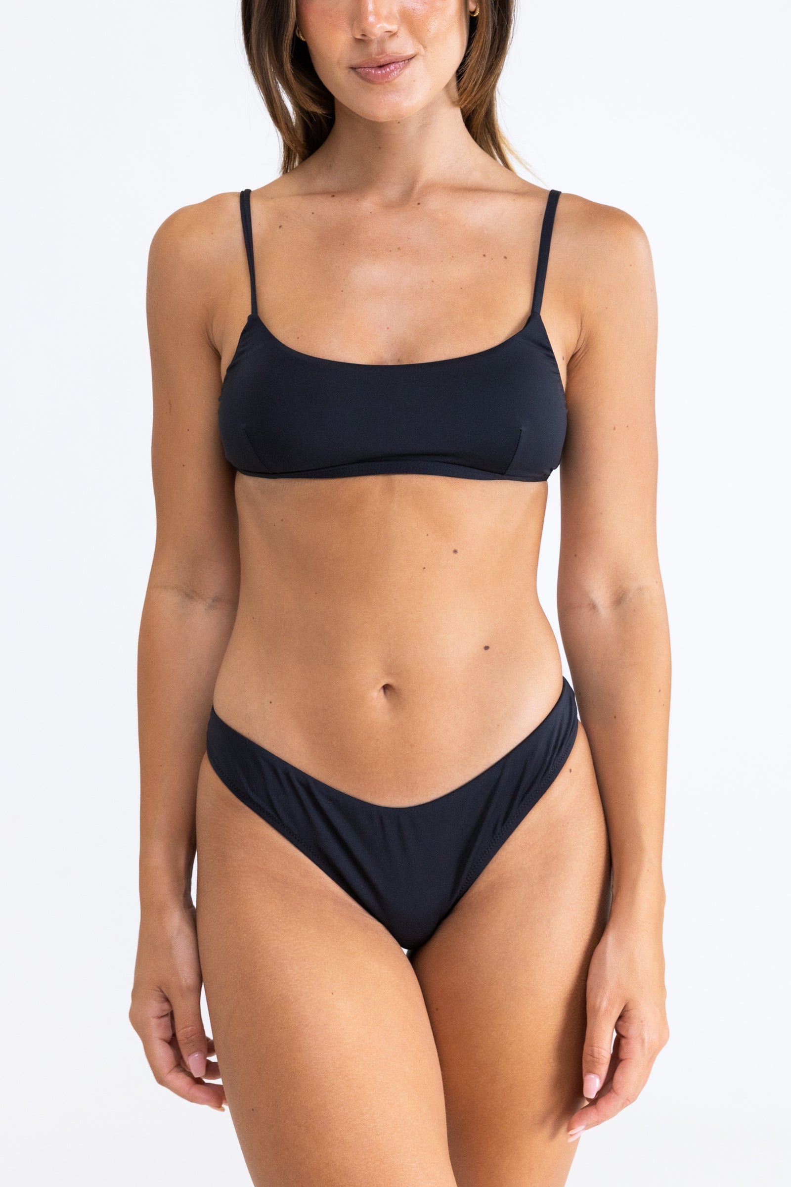 Malibu Shimmer Crop Top Black