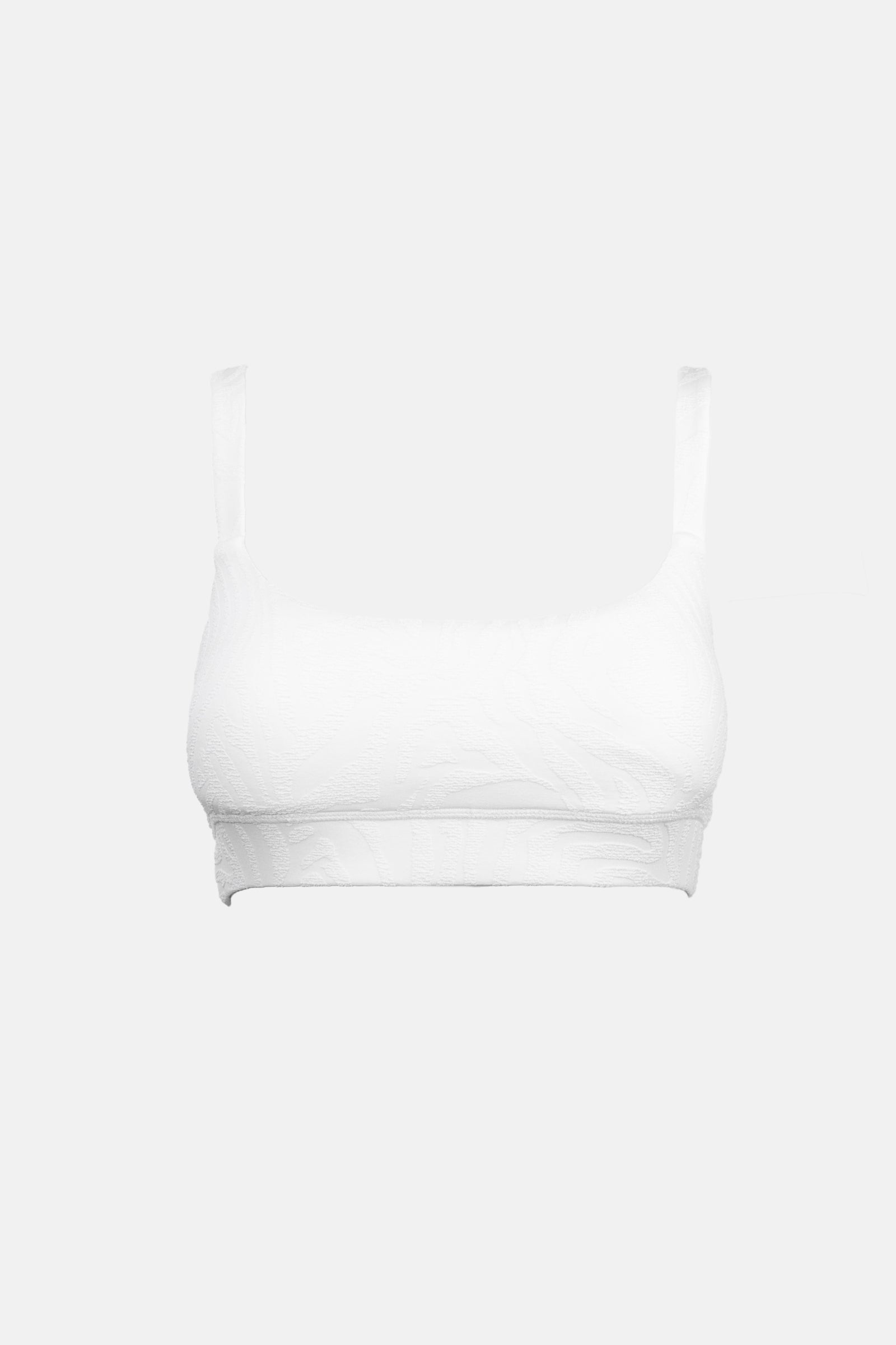 Bengal Jacquard Active Crop Top White