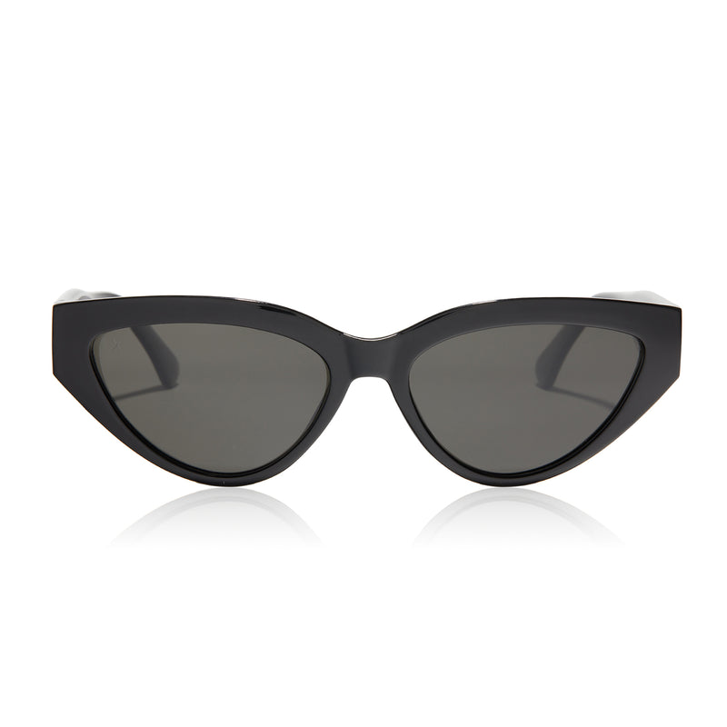 917 - Black Shiny Metal Frame + Silver Mirror Sunglasses