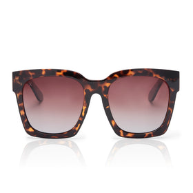 Women's Brown Tortoise Oversized Square Sunglasses