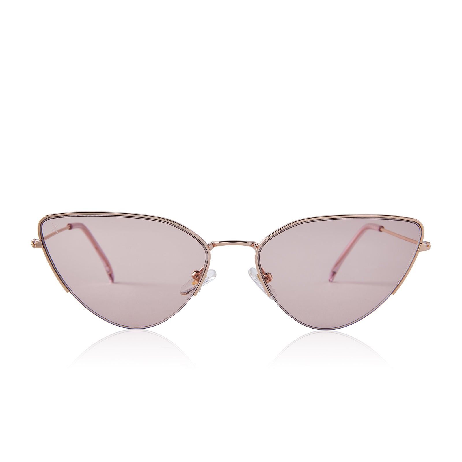 fairfax - shiny gold + rose pink tint sunglasses - Dime Optics product image