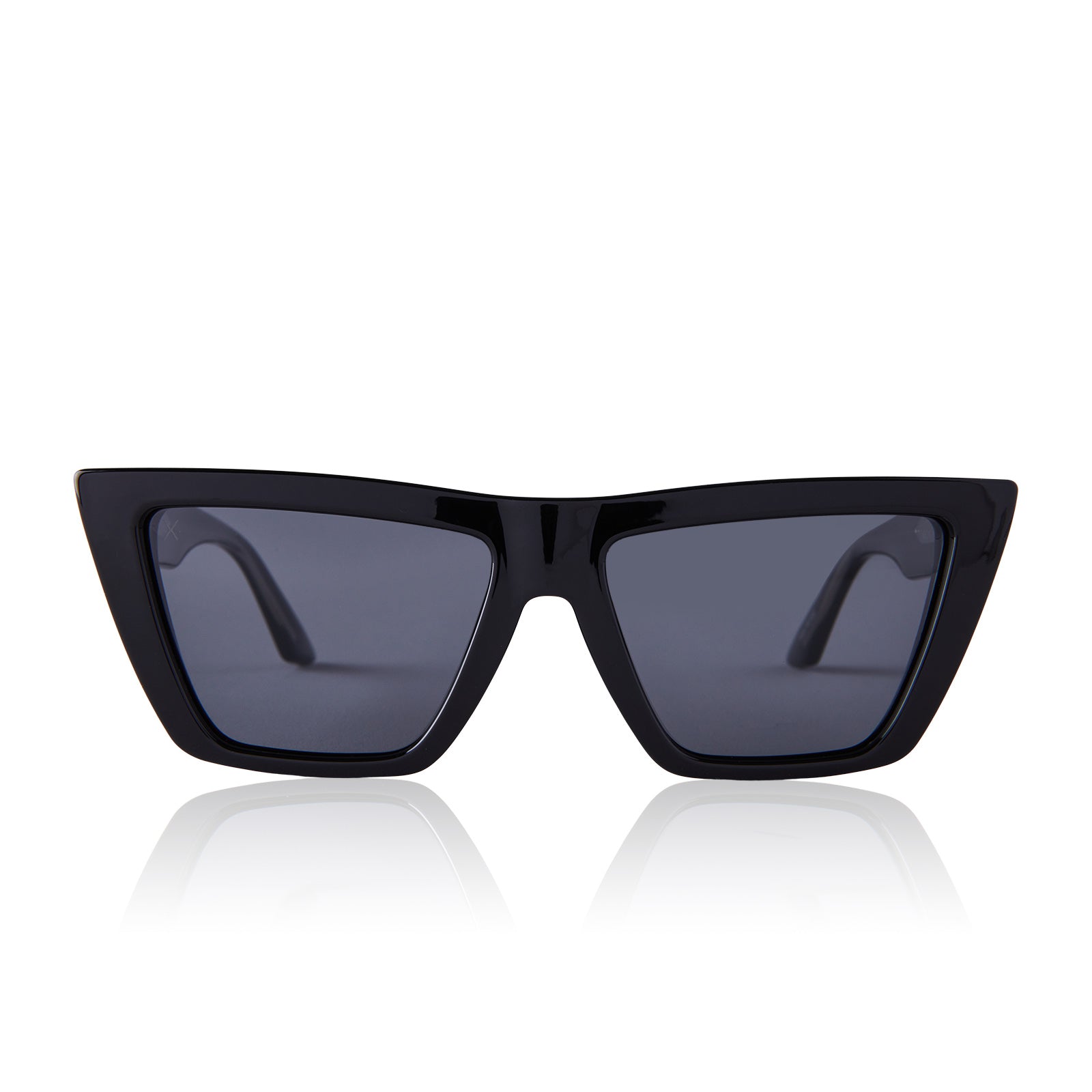 Image of melrose - black + solid grey sunglasses