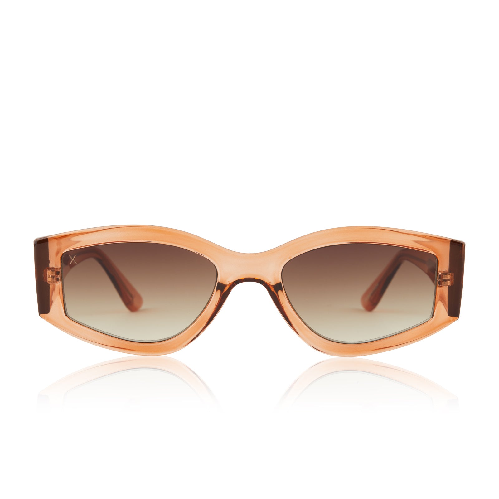 Image of robertson - translucent apricot + brown gradient sharp sunglasses