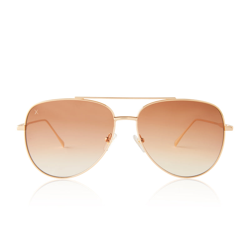 topanga - translucent light brown + light brown gradient flash sunglasses