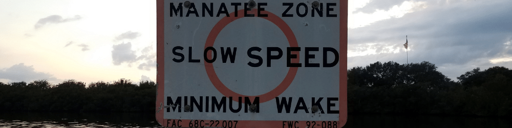 Manatee Zone Sign, Slow Speed Minimum Wake