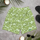 Tropical Leaf Print Men's Athletic Long Shorts