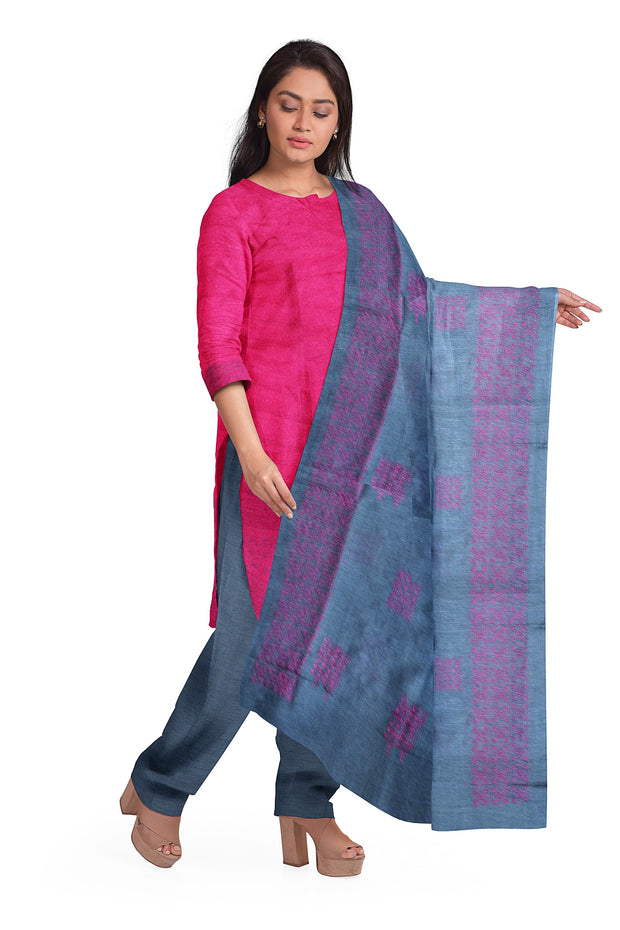 Royal glow block print Chanderi cotton silk suit set fabric - Beige & –  gullychiq