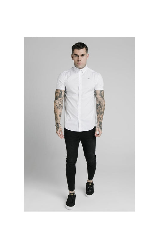SikSilk S/S Standard Collar Shirt - White