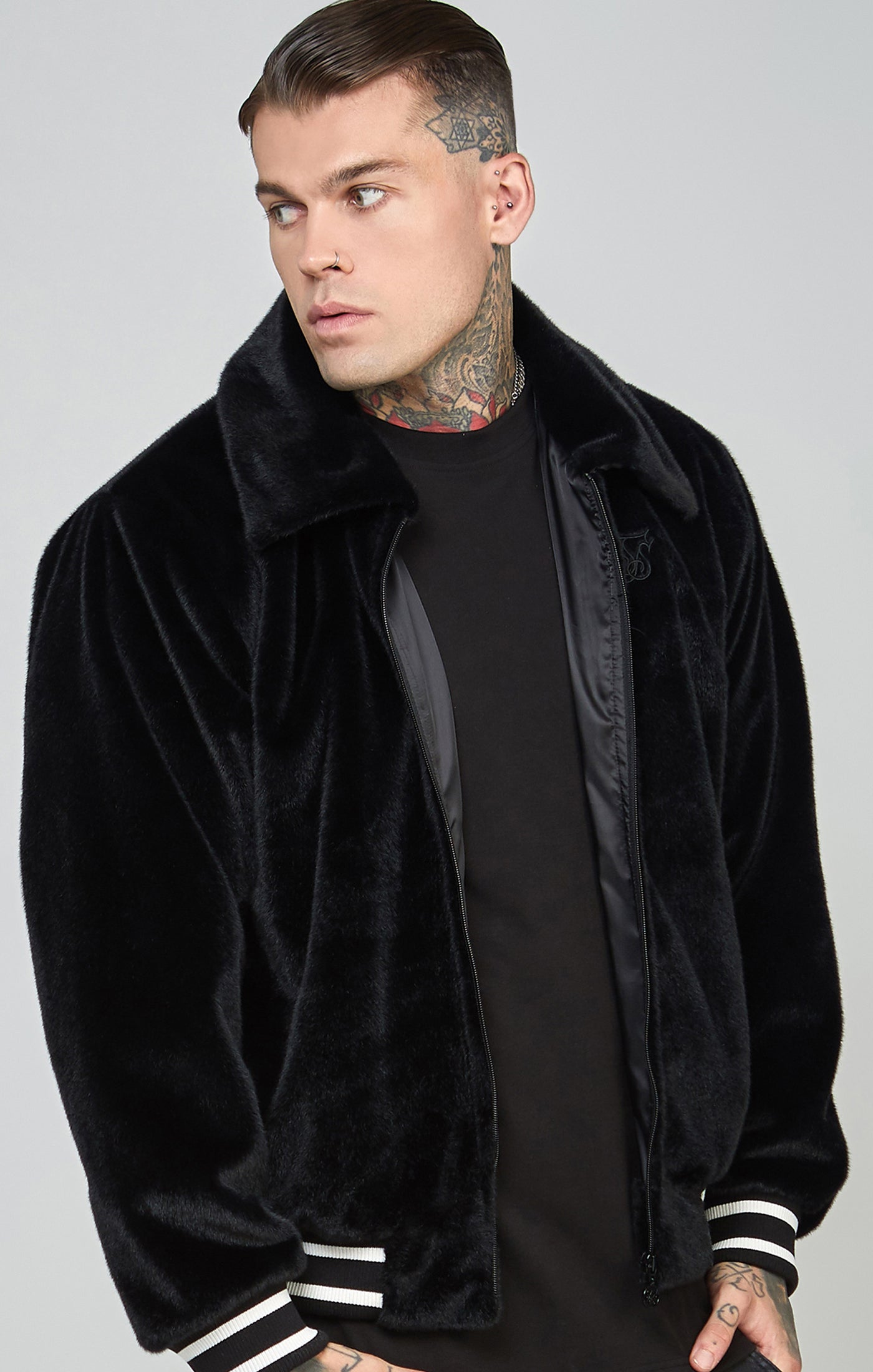 faux fur harrington jacket