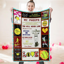 Custom Fleece Blanket Gifts for Girlfriend Personalized Text Football Picture Blanket Present for Daughter Or Grandaughter