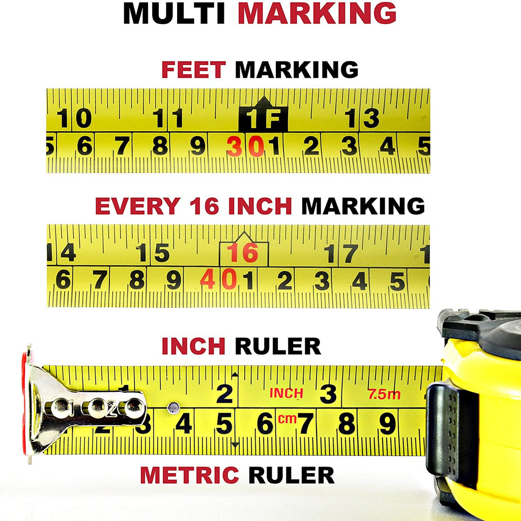 tape measure reading with numbers