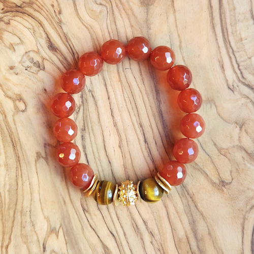 Tiger Eye and Carnelian Bracelet Xs (6 Inches)