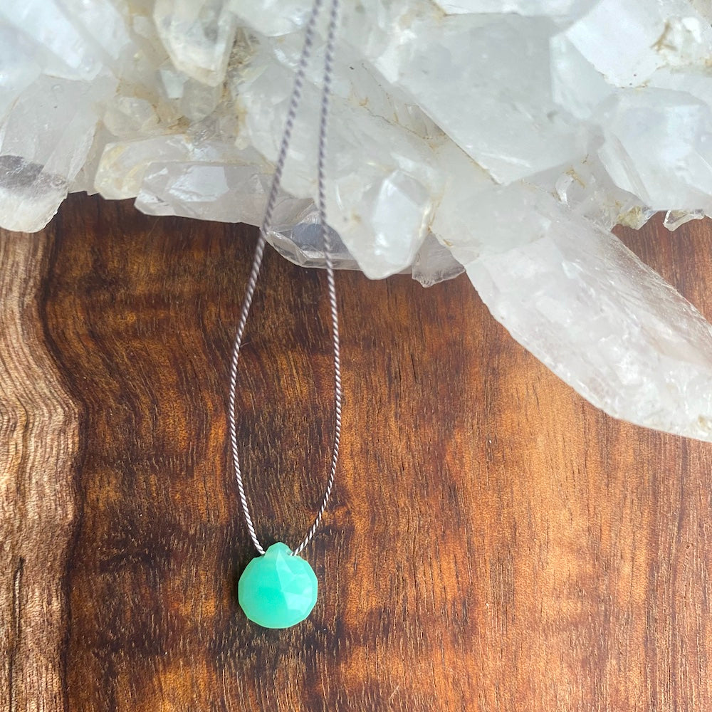 chrysoprase stone necklace