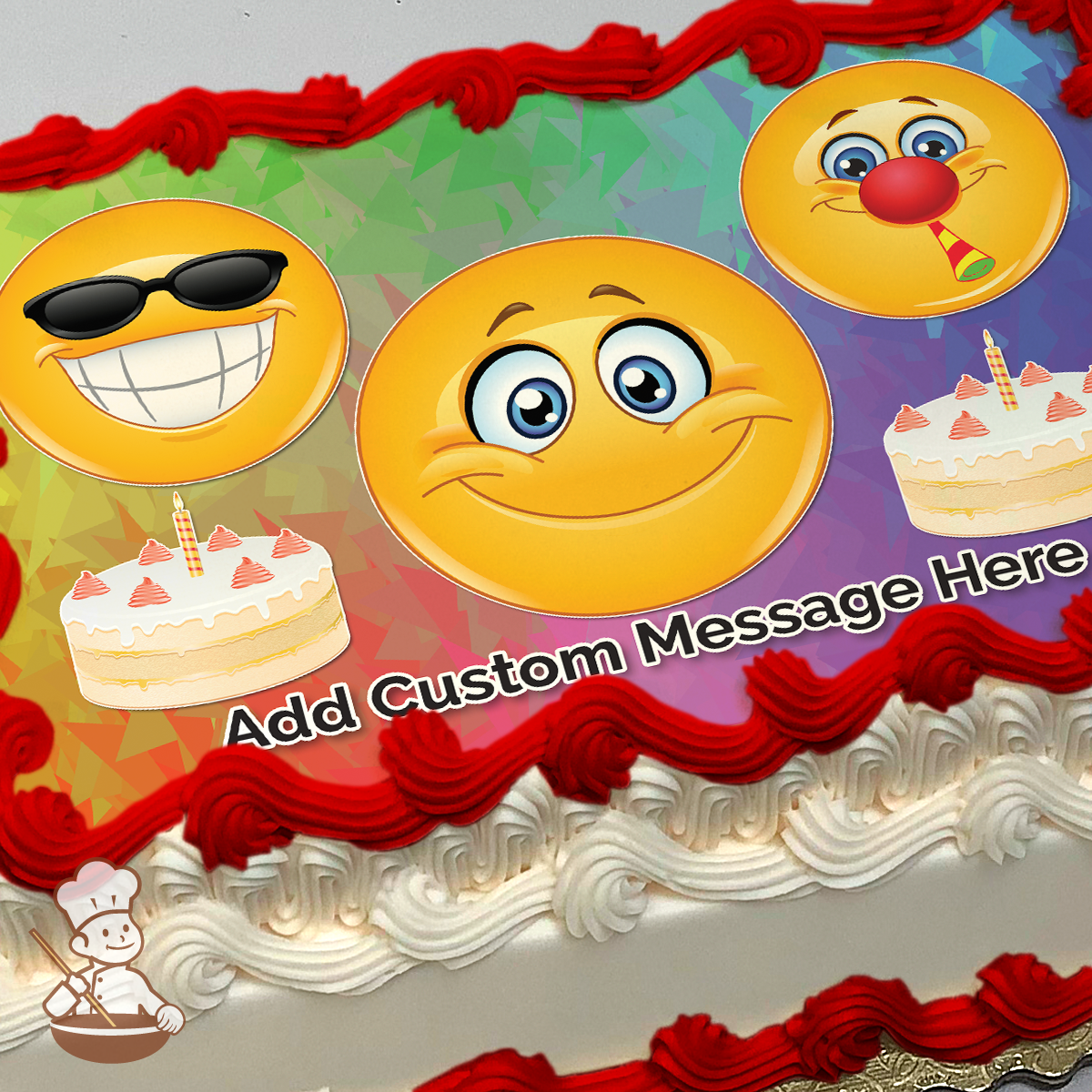 Emoji Happy Birthday Photo Cake | Freedom Bakery