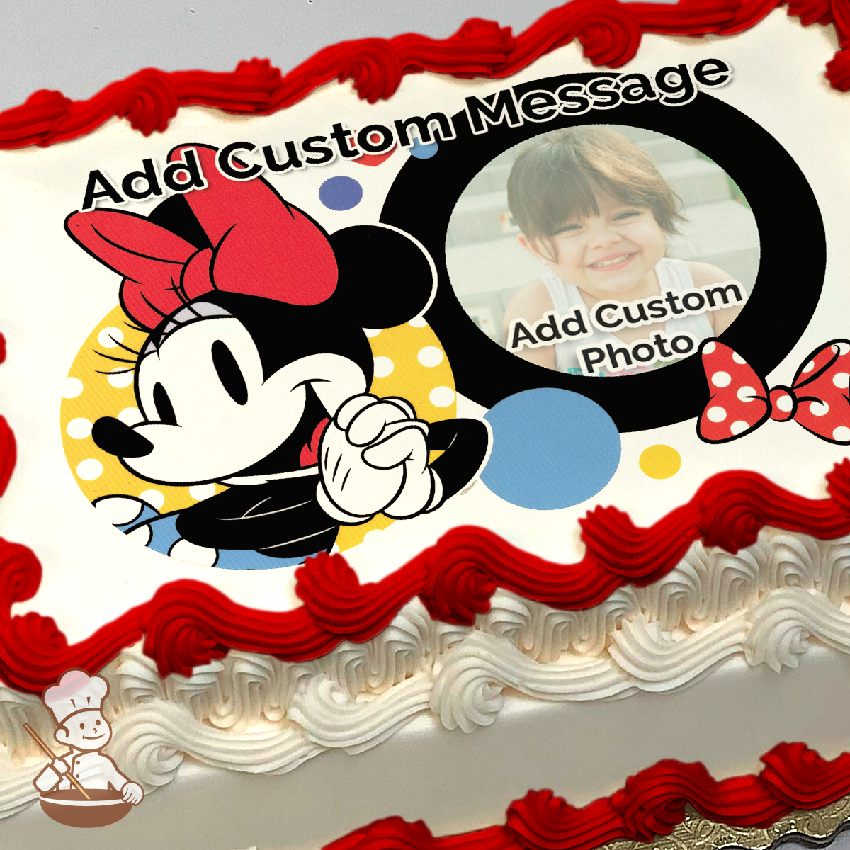 Mickey Mouse and Friends Minnie Glam Dots Custom Photo Cake | Freedom Bakery