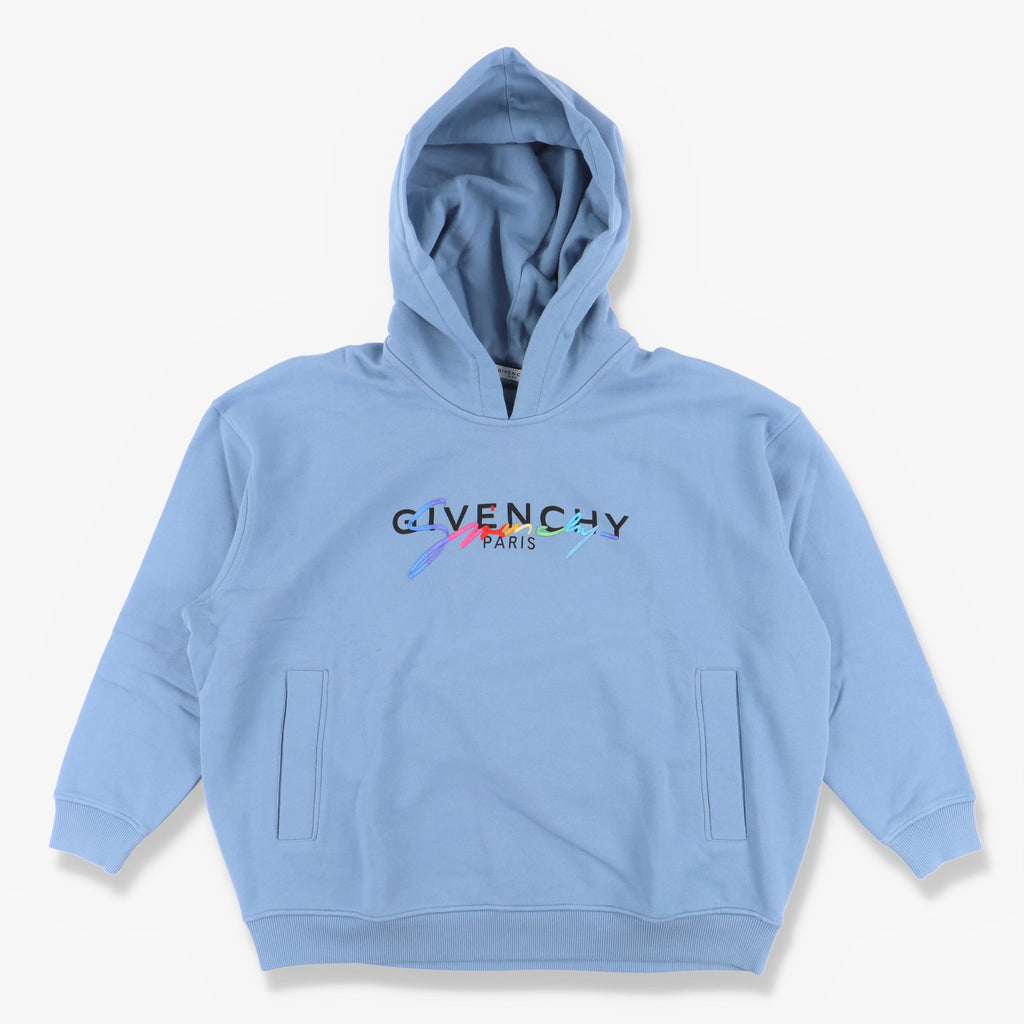 Givenchy Baby Blue Rainbow Signature Logo Hoodie – Balewink