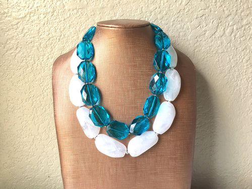 Floral Howlite and Quartz Beaded Statement Necklace - Summer Blossomin –  GlobeIn