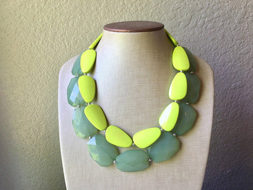 Colorful Green Chunky Cluster Statement Necklace, Unique Gift for Her, –  Bling Beaded Baubles