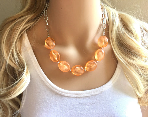 Canvas Style Demi Raffia Bead Statement Necklace in Orange | Lyst