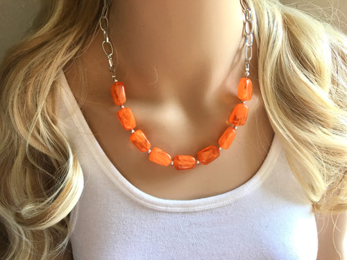 Avalaya Women Statement Chunky Orange Glass and Shell Bead Necklace/70cm L  : Amazon.co.uk: Fashion