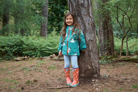 girl wearing avocet waterproof jacket