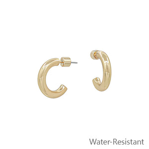 Water Resistant .75" Simple Gold Hoop Earring - JAR and Company