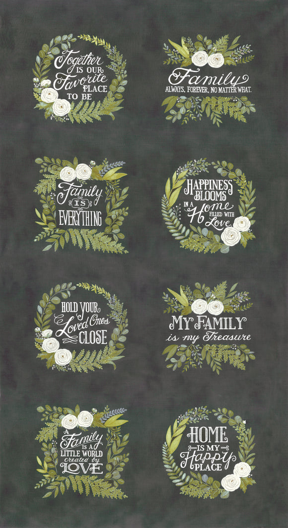 Happiness Blooms Panel Slate 56050 13 by Deb Strain- 24