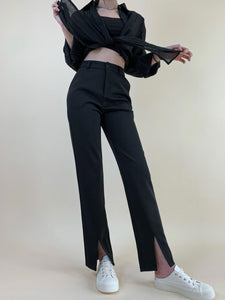 Vittoria Slit-Hem Suit Pants