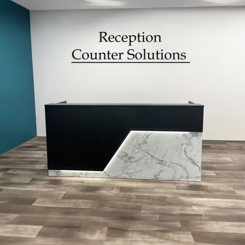 Modern reception desk in Sothern California office