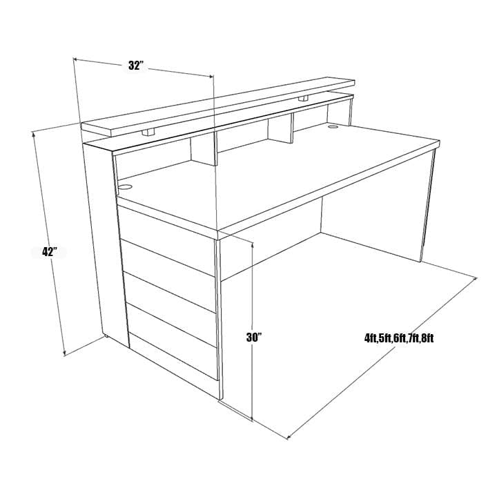 reception desk height standard