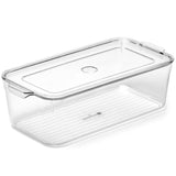 EZOWare Set of 6 Refrigerator Organizer Bins with Lid, Clear Stackable Kitchen Plastic Storage Box Containers for Food Storage Pantry