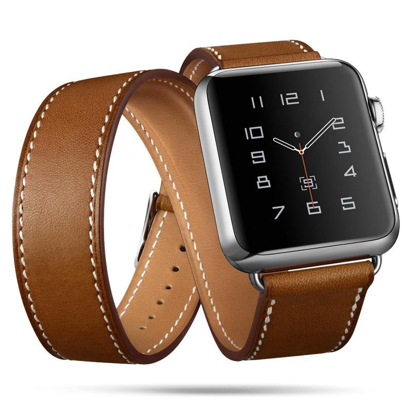 Genuine Double Tour Bracelet Leather Band for Apple Watch