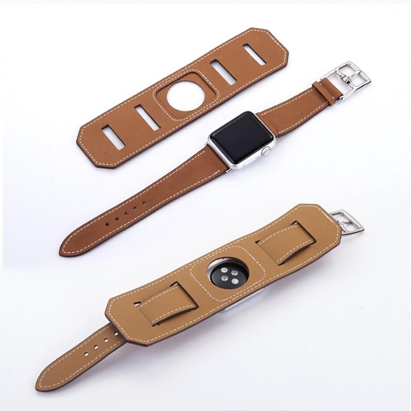 Luxury Genuine Double Layer Leather Band Bracelet Strap for Apple Watch