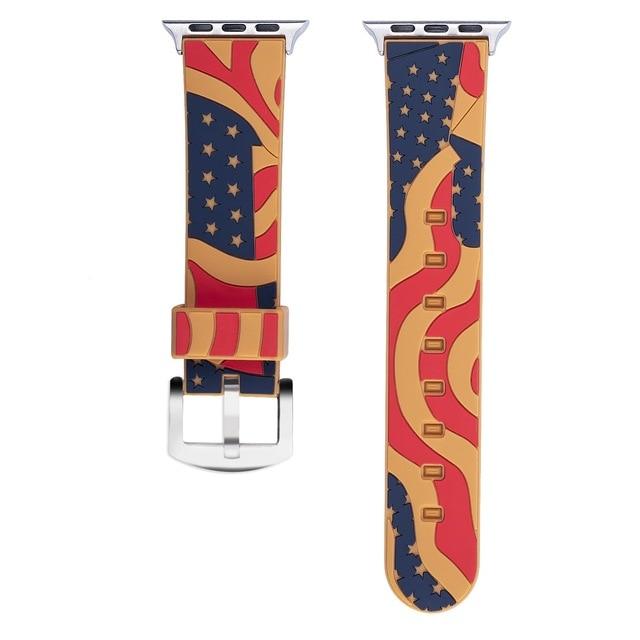 Patriot Edition American Flag Silicone Strap for Apple Watch