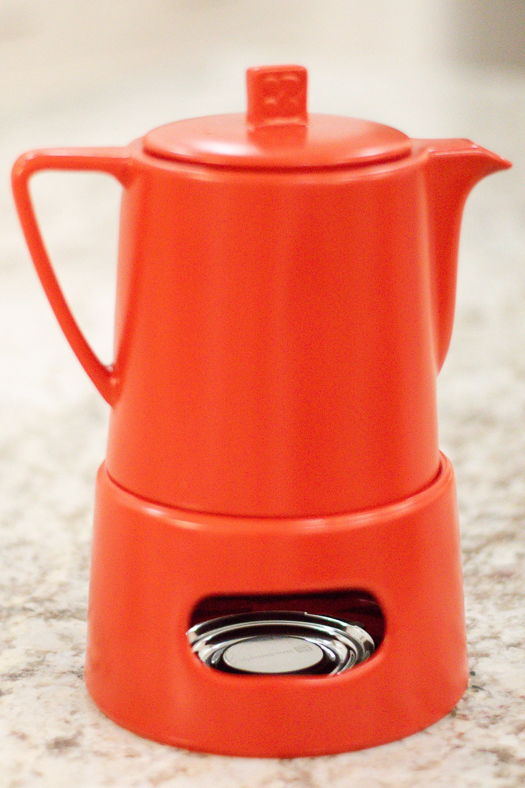 Netjes Machtig Ster Ceramic Teapot Red with Warmer Set | Bredemeijer | SoMo Tea