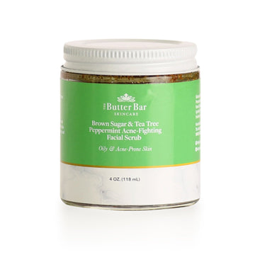 The Brown Butter Skincare Brown Sugar & Tea Tree Peppermint Acne-Fighting Facial Scrub (Oily Acne-Prone Skin)