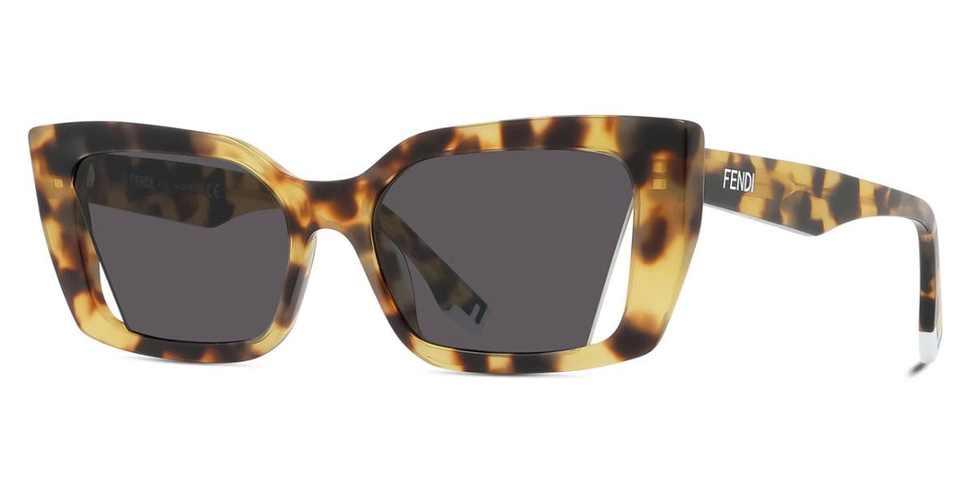 Fendi Fe40014u Brown Monogram Cat Eye Sunglasses in Black