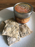 Vegan Seaweed Crackers recipe using seaweed flakes sprinkles into mixture